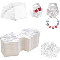 PandaHall Kit de etiquetas para pendientes- 100 tarjetas de papel- 100 bolsas con cierre autoadhesivo y 100 etiquetas de…